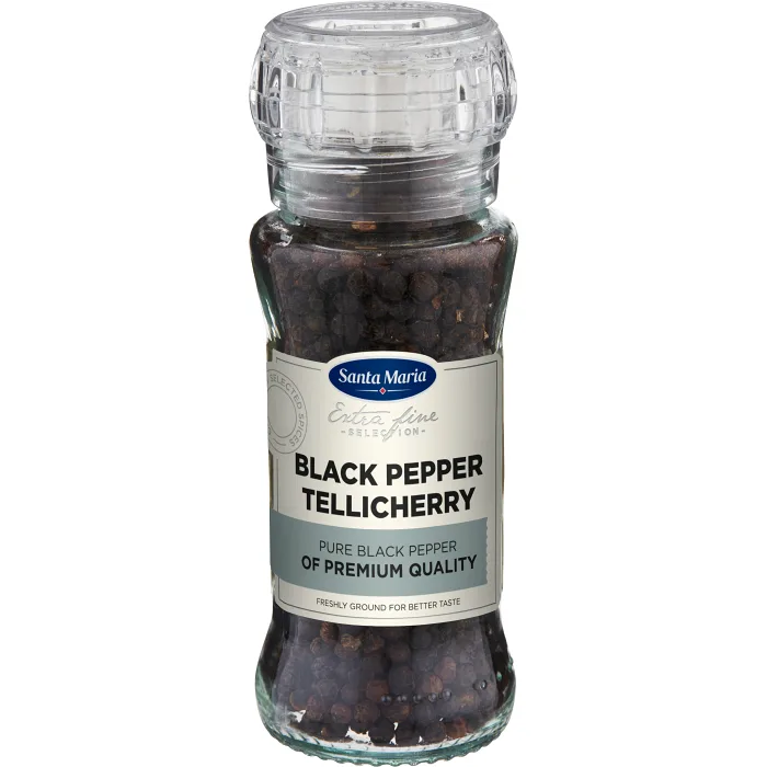 Svartpeppar Tellicherry Kvarn 70g Santa Maria