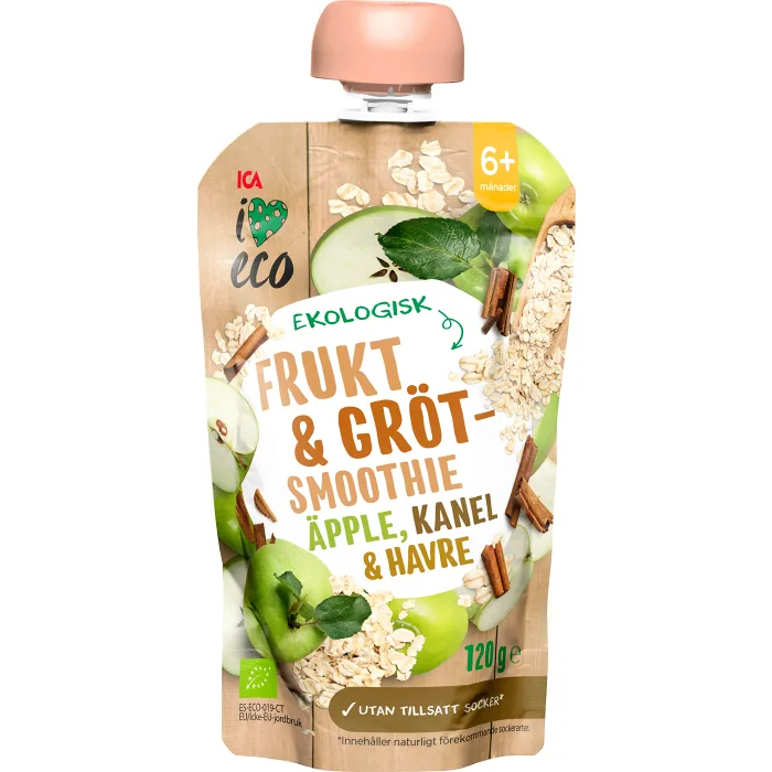 Gröt Barn Äpple & kanel 6m 120g ICA I love eco