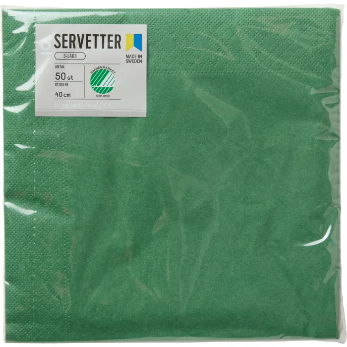 Servett 40cm Mörkgrön 50-p ICA