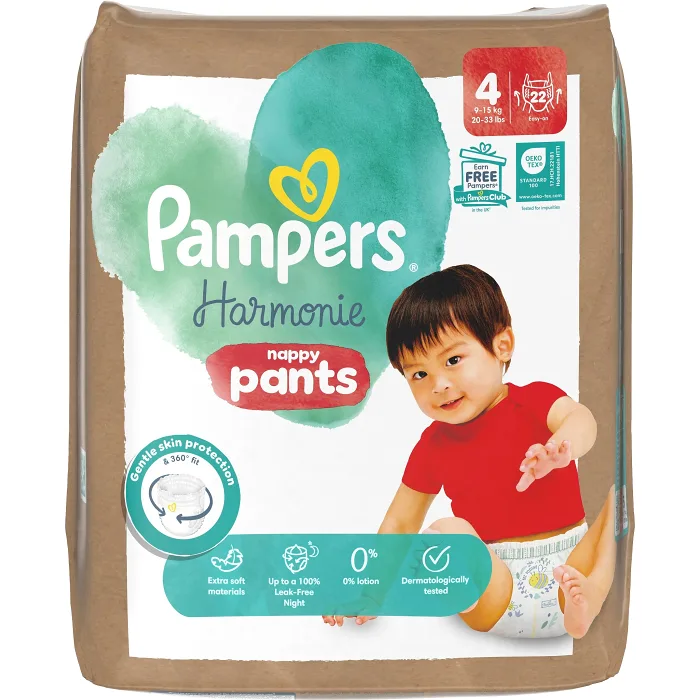 Byxblöjor Harmonie Pants Strl 4 9-15kg 22-p Pampers