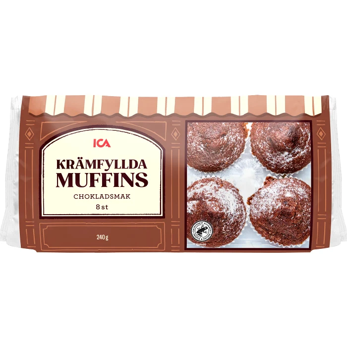 Chokladmuffins Krämfyllda 8-pack 240g ICA