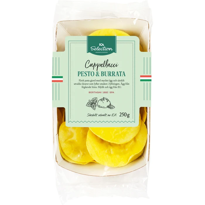 Pasta Cappellacci Pesto och Burrata Färsk 250g ICA Selection