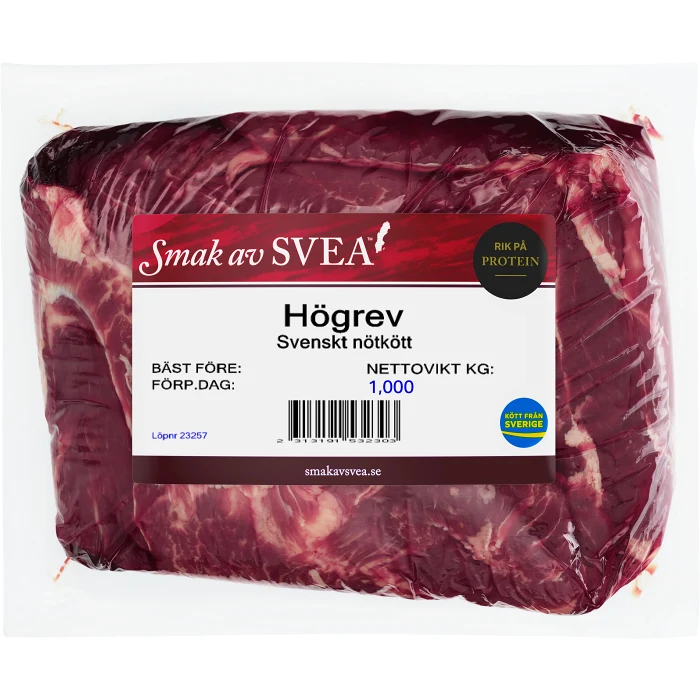 Högrev Färsk av nöt ca 1kg Smak av Svea