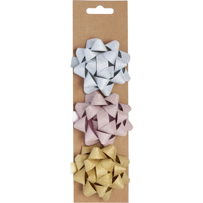 Presentrosetter Glitter 3-p S