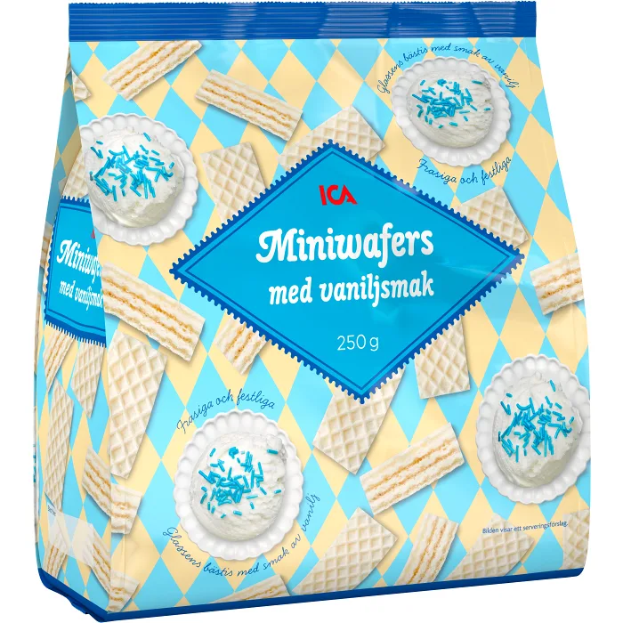Miniwafers med vanilj 250g ICA