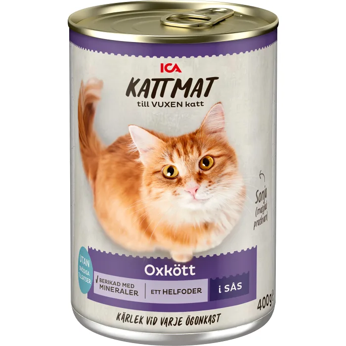 Kattmat Oxkött i sås 400g ICA