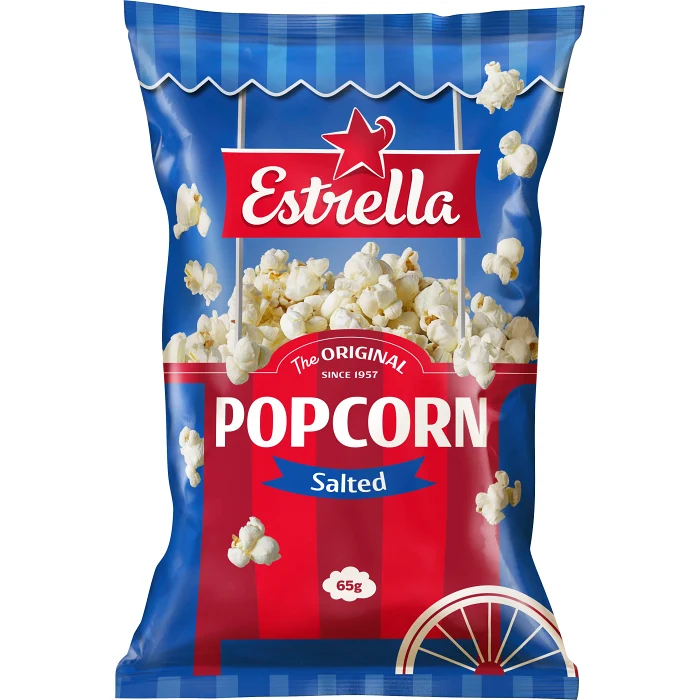 Popcorn Färdigpoppade Saltade 65g Estrella