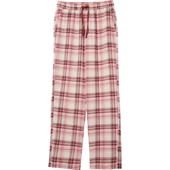 Flanellbyxa Rosa Bandet vinröd/rosa L mywear