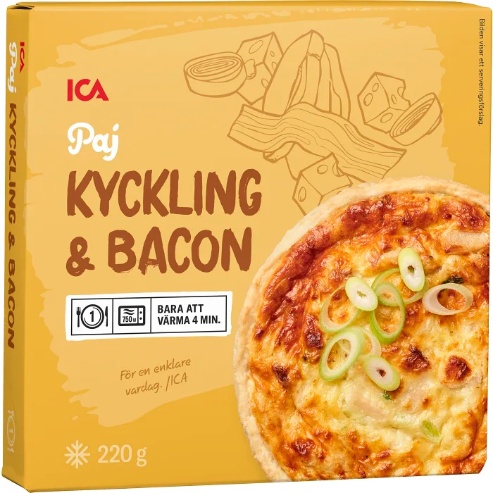 Kyckling & baconpaj Fryst 220g ICA
