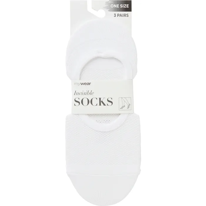 Invisible socka 3p vit mywear