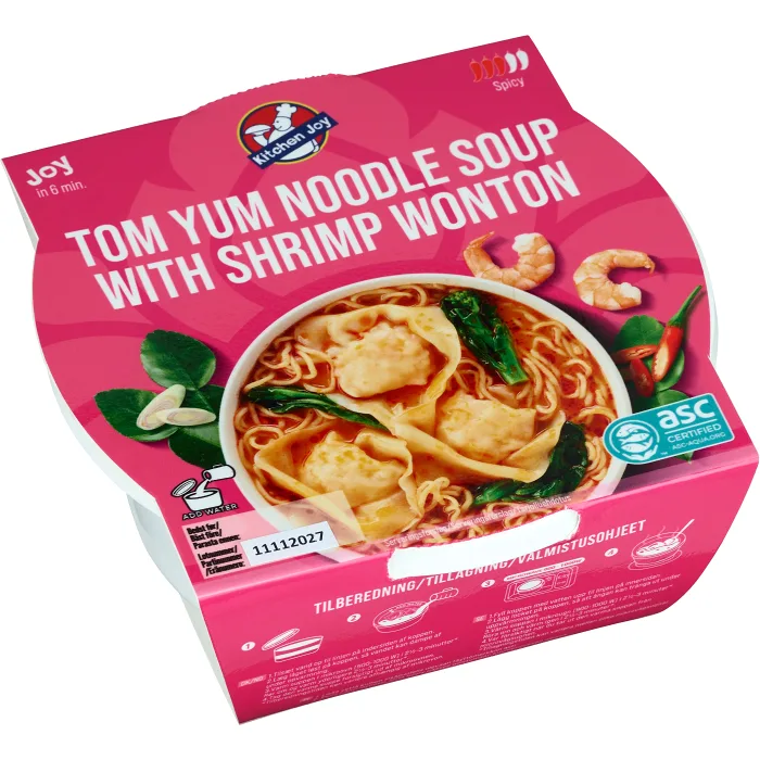 Tom yum noodle soup shrimp wonton 240g Kitchen Joy