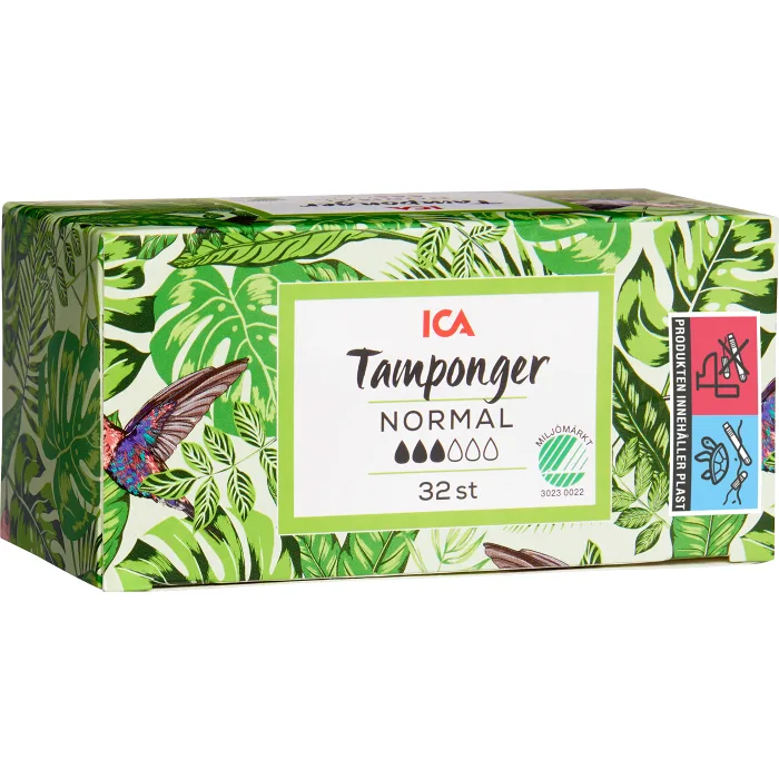 Tampong Normal 32-p Miljömärkt ICA