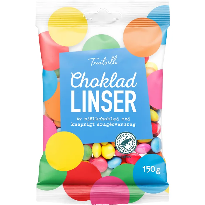 Chokladpåse Chokladlinser 150g Treatville