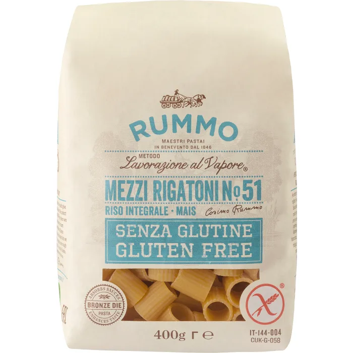 Mezzi Rigatoni No. 51 Glutenfri 400g Rummo