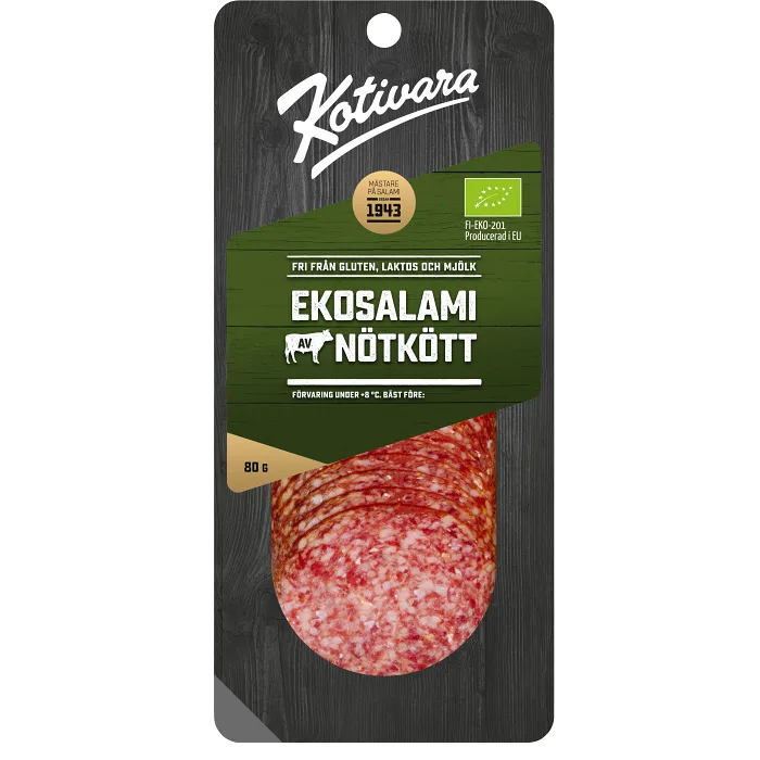 Ekosalami av Nötkött 80g Kotivara