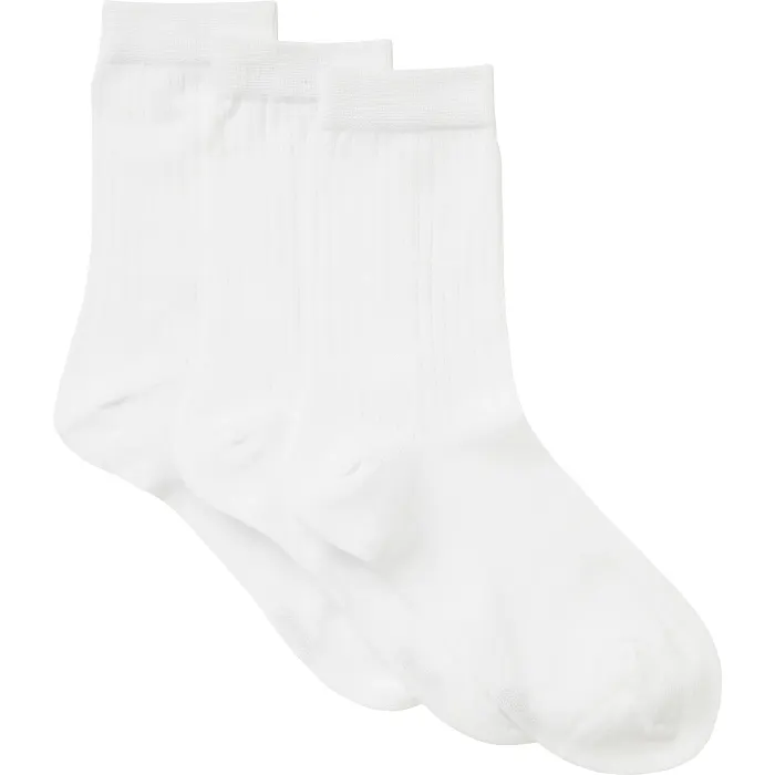 Socka ribb 3p vit 36/38 mywear