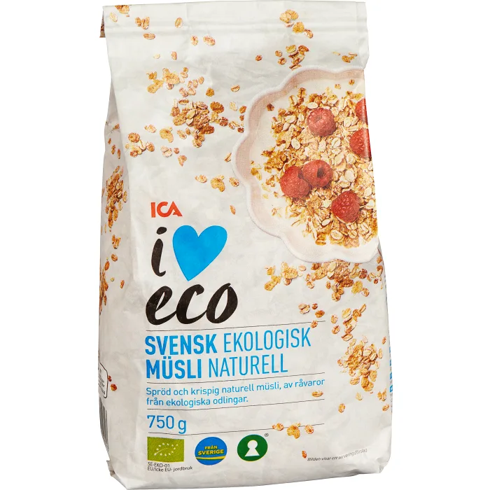 Müsli Naturell Ekologisk 750g ICA I love eco