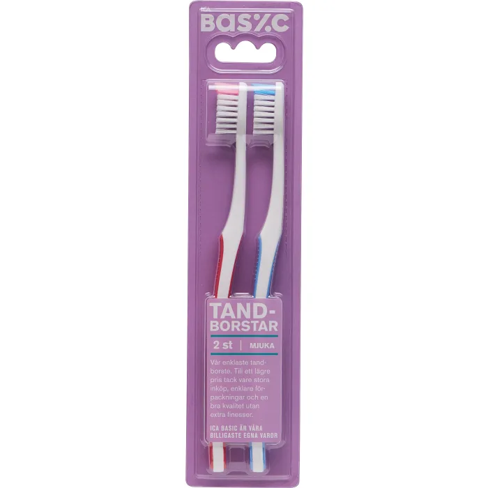 Tandborste Mjuk 2-p ICA Basic