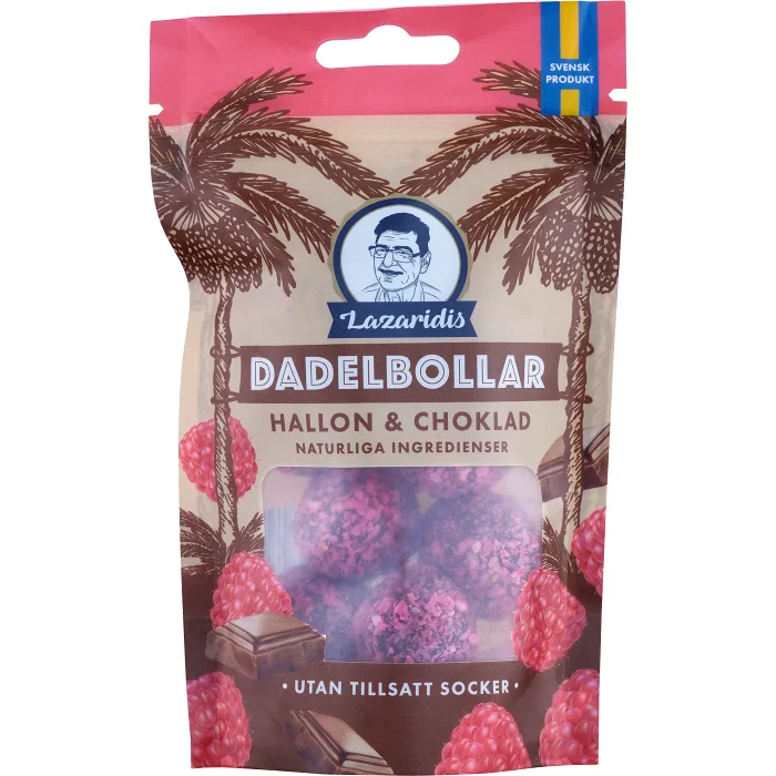 Dadlar Hallon/choklad 90g Lazaridis
