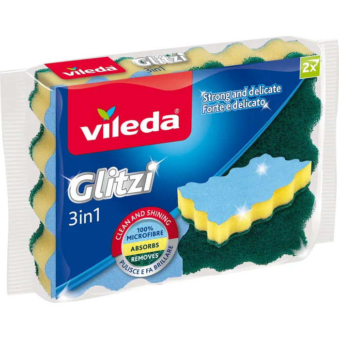 Glitzi 3-1 Skrubbsvamp 2-p Vileda