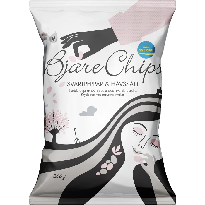 Chips Svartpeppar & Havsalt 200g Bjäre Chips