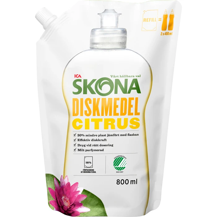 Handdiskmedel Refill 800ml ICA Skona