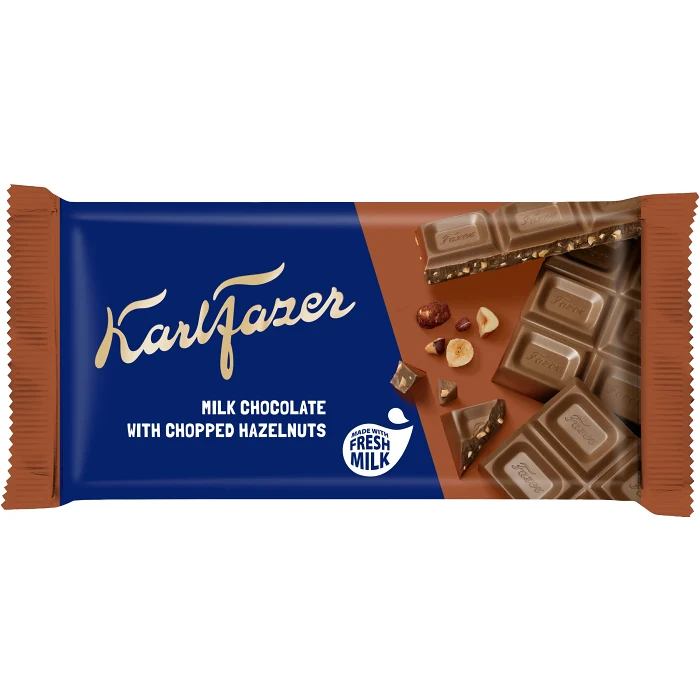 Chokladkaka Hackad Hasselnöt 145g Fazer