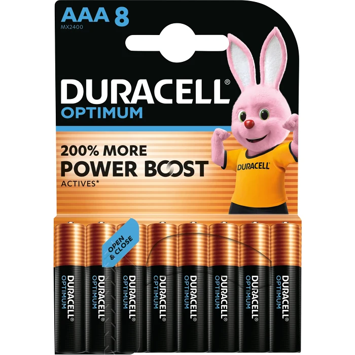 Batteri AAA 8-p Duracell Optimum