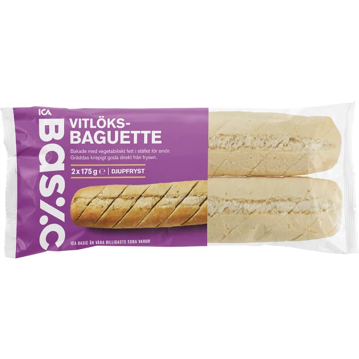 Vitlöksbaguetter Fryst 2-p 350g ICA Basic