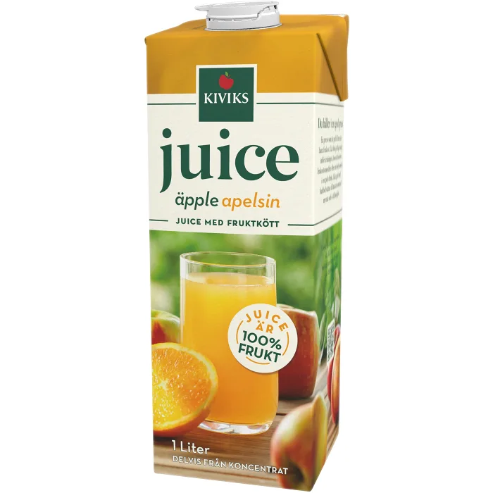 Juice med fruktköt Äpple Apelsinjuice 1l Kiviks