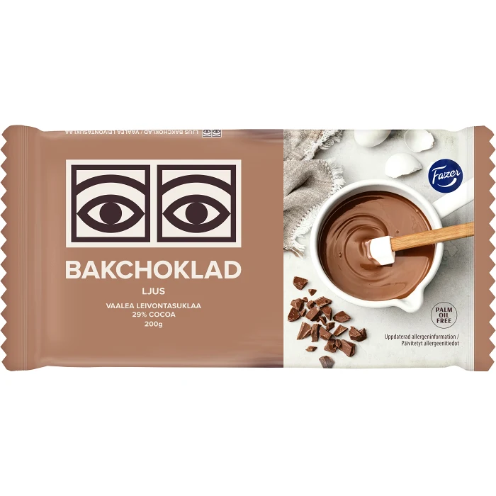 Bakchoklad Ögon Ljus choklad 200g Fazer