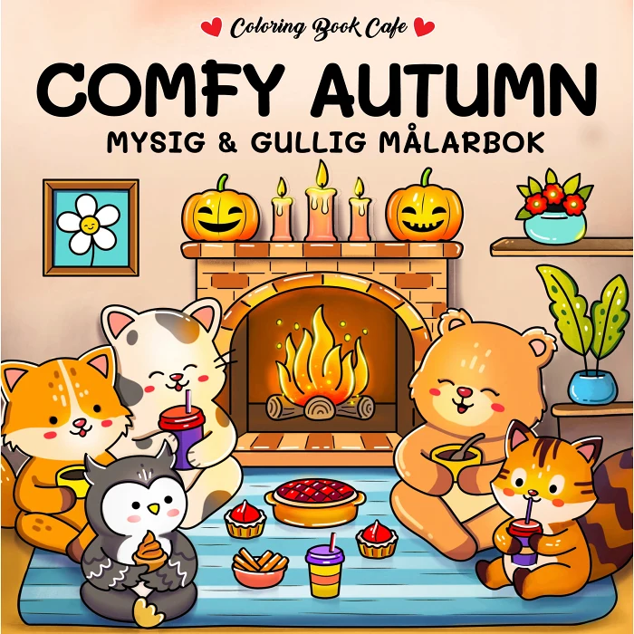 Comfy Autumn : Mysig och gullig Cozy Coloring målarbok från Coloring Book Cafe
