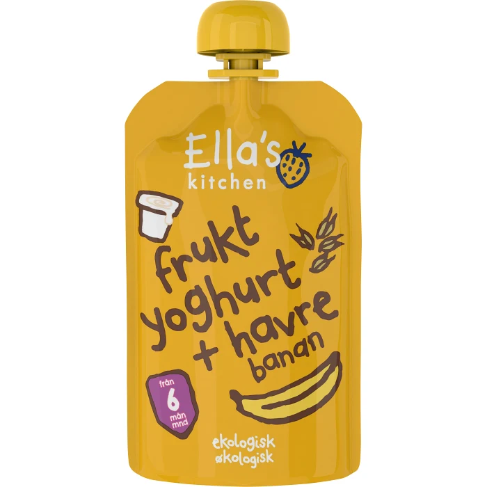Mellanmål Banan Squeeze 6mån Ekologisk 100g Ella´s kitchen