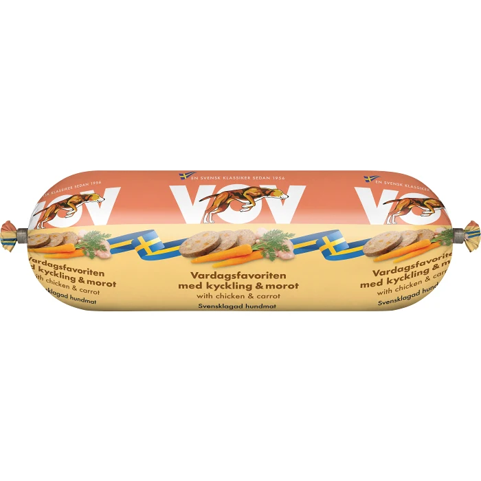 Hundfoder Kyckling/Morot 550g Vov