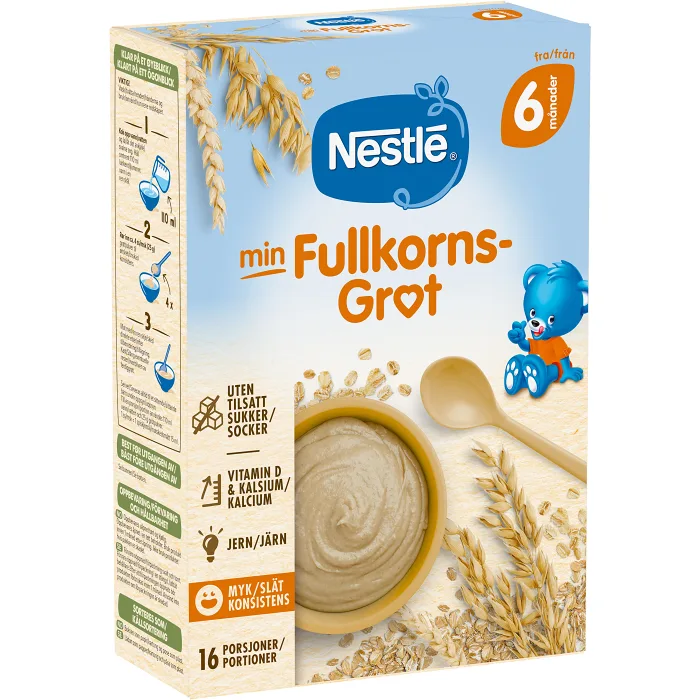 Barnmat Min Fullkornsgröt 6m 16-port Nestle