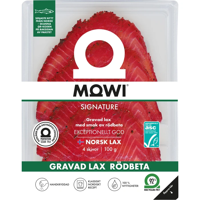 Lax Gravad Skivad Rödbeta 100g Mowi