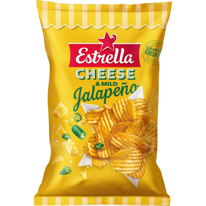 Potatischips Cheese & Jalapeño 275g Estrella