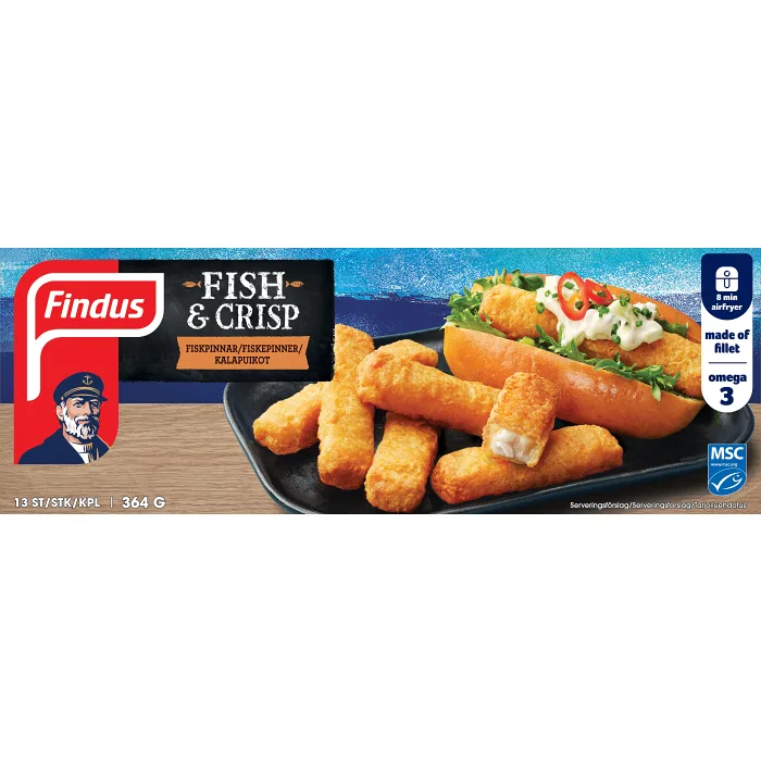 Fish & Crisp Fiskpinnar MSC 364g Findus