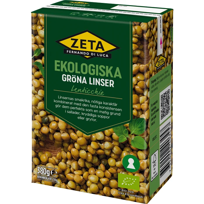 Gröna linser Ekologisk 380g Zeta