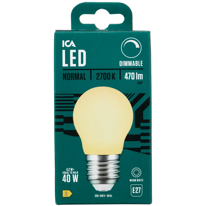 LED Normal E27 470lm(40W) Matt Dimbar ICA
