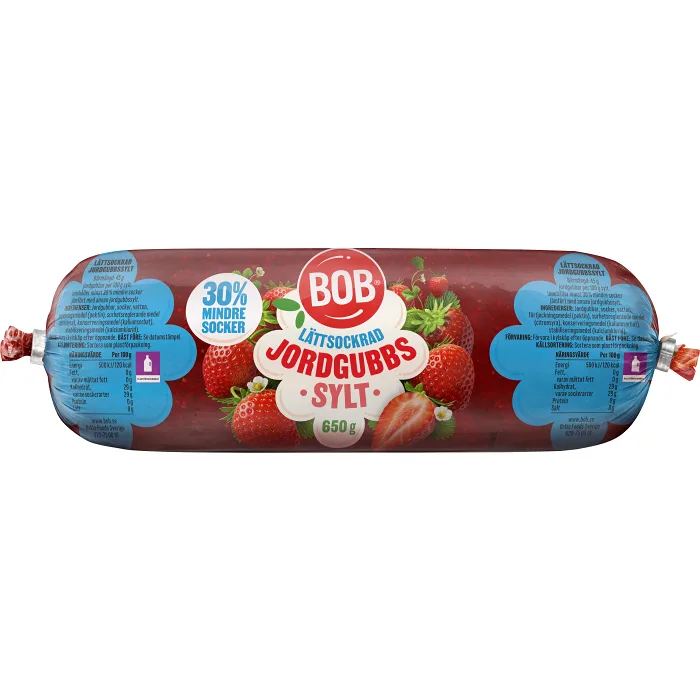 Jordgubbssylt Lättsockrad 650g BOB