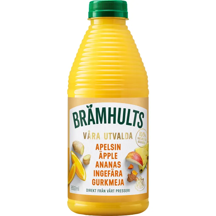 Juice Nypressad Apelsin Ananas Ingefära Gurkmeja 850ml  Brämhults