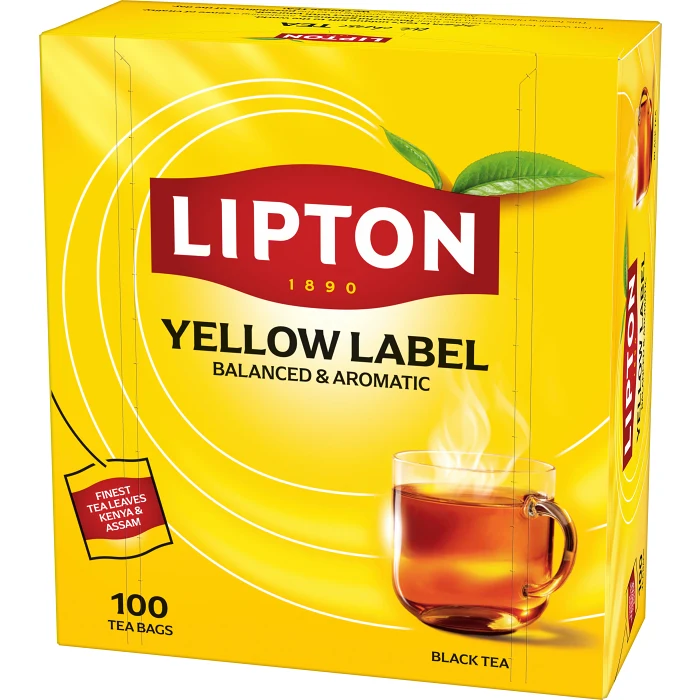 Svart Te Yellow label 100p Lipton