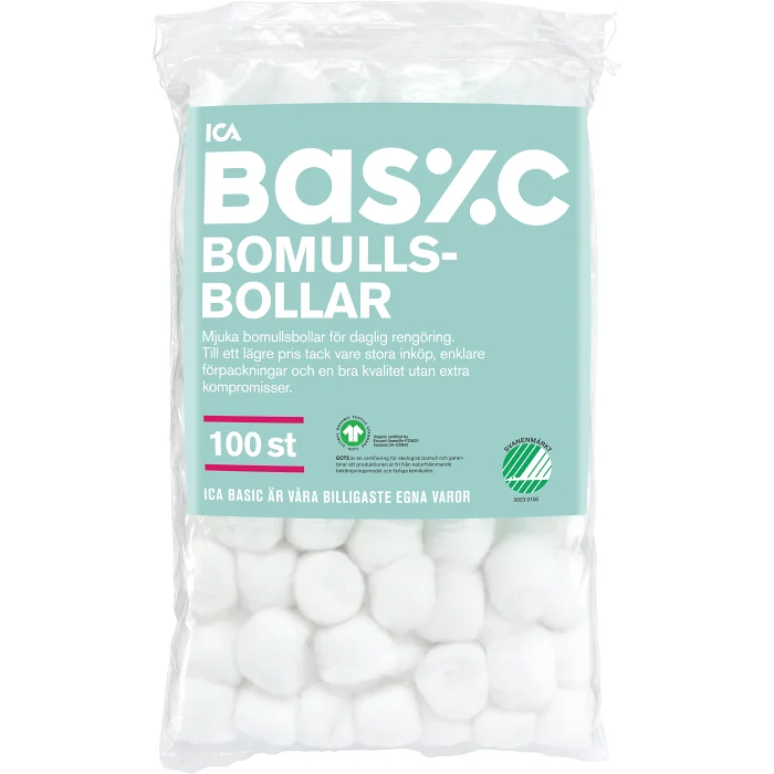 Bomullsbollar 100-p ICA Basic