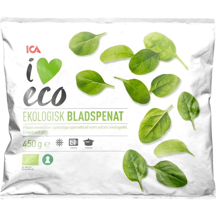 Bladspenat Fryst Ekologisk 450g ICA I love eco