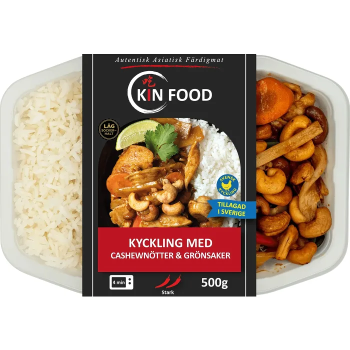 Färdigmat Thai Kyckling Cashewnötter och Grönsaker 500g Kin Food
