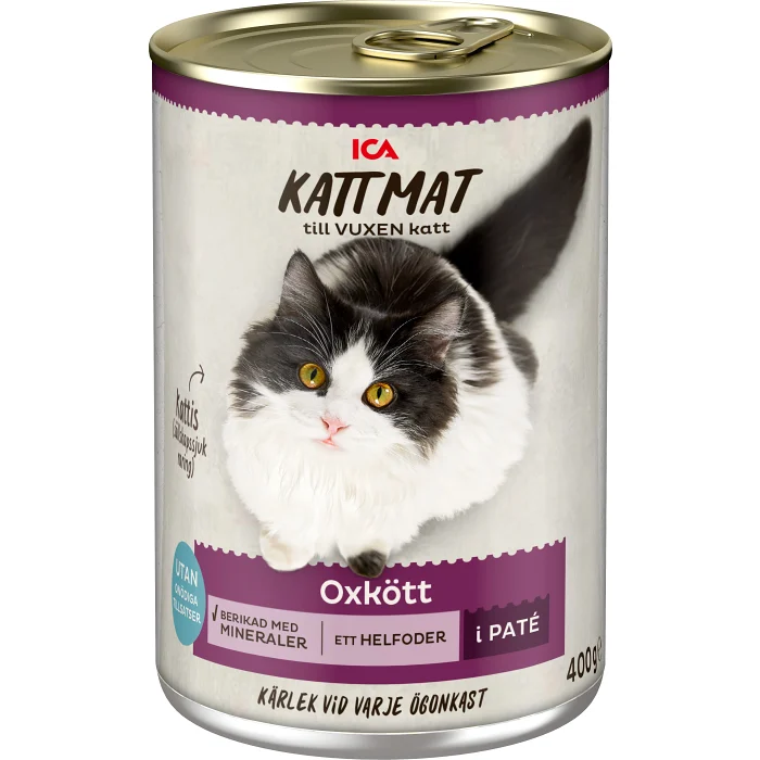 Kattmat Oxkött i paté 400g ICA