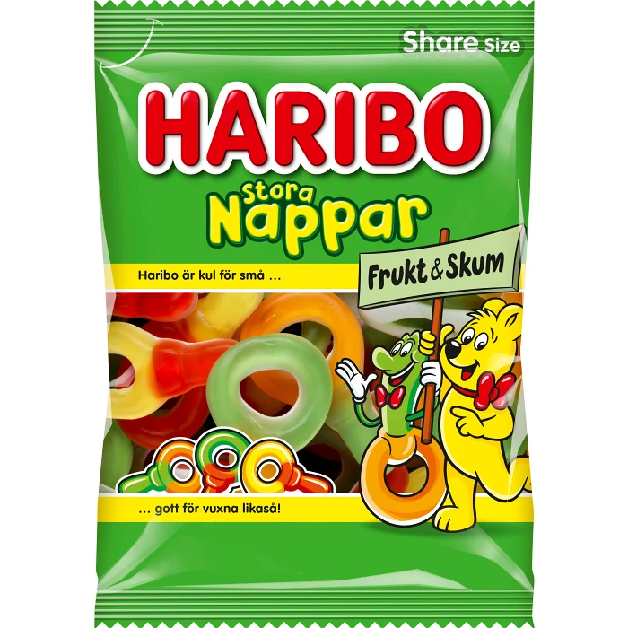 Godis Stora Nappar Frukt & Skum 170g Haribo