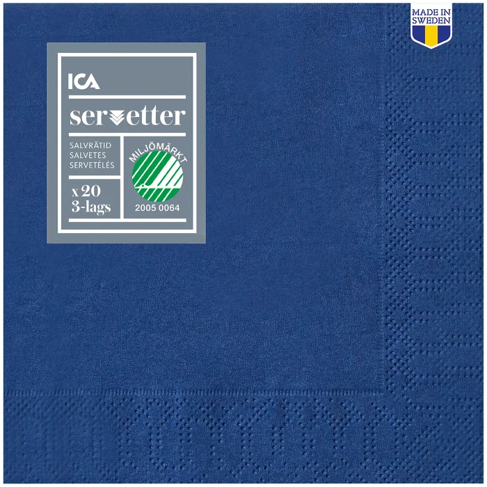 Servett Mörkblå 24cm 20-p ICA