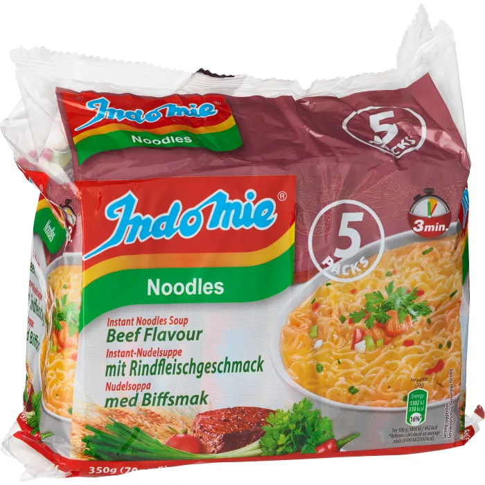 Snabbnudlar Biff 5-p 350g Indomie